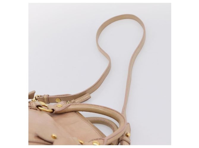 Miu Miu Vitellolux Handtasche Leder 2way Rosa Goldton Auth 207597V Pink - Ansicht 15