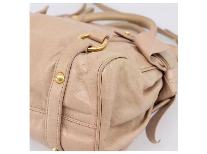 Miu Miu Vitellolux Handtasche Leder 2way Rosa Goldton Auth 207597V Pink - Ansicht 16