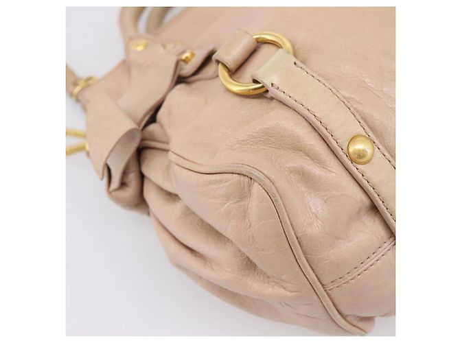 Miu Miu Vitellolux Handtasche Leder 2way Rosa Goldton Auth 207597V Pink - Ansicht 17