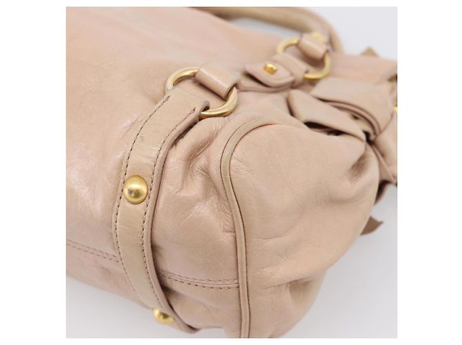 Miu Miu Vitellolux Handtasche Leder 2way Rosa Goldton Auth 207597V Pink - Ansicht 18