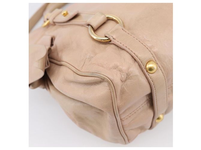 Miu Miu Vitellolux Handtasche Leder 2way Rosa Goldton Auth 207597V Pink - Ansicht 19