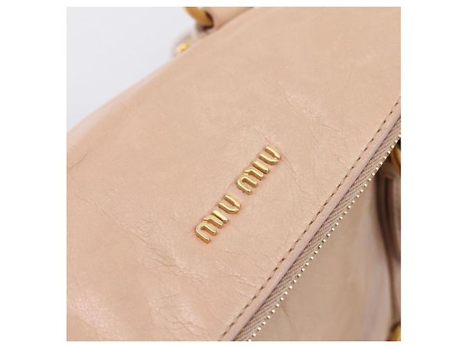 Miu Miu Vitellolux Handtasche Leder 2way Rosa Goldton Auth 207597V Pink - Ansicht 20