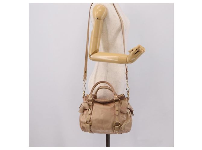 Miu Miu Vitellolux Handtasche Leder 2way Rosa Goldton Auth 207597V Pink - Ansicht 25