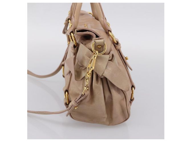 Miu Miu Vitellolux Handtasche Leder 2way Rosa Goldton Auth 207597V Pink - Ansicht 4