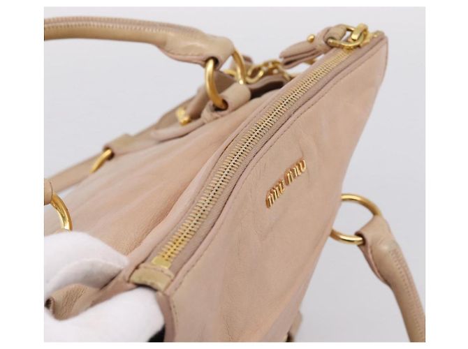 Miu Miu Vitellolux Handtasche Leder 2way Rosa Goldton Auth 207597V Pink - Ansicht 6