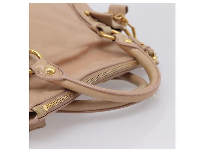 Miu Miu Vitellolux Handtasche Leder 2way Rosa Goldton Auth 207597V Pink - Ansicht 7