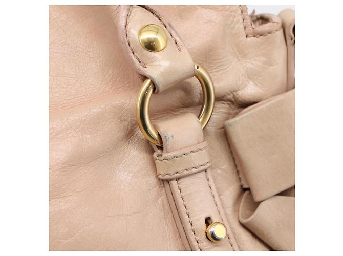 Miu Miu Vitellolux Handtasche Leder 2way Rosa Goldton Auth 207597V Pink - Ansicht 9