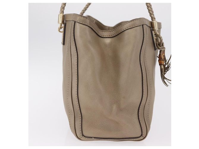 GUCCI Tote Bag Leder Gold 269945 Auth ka6435V Golden - Ansicht 6