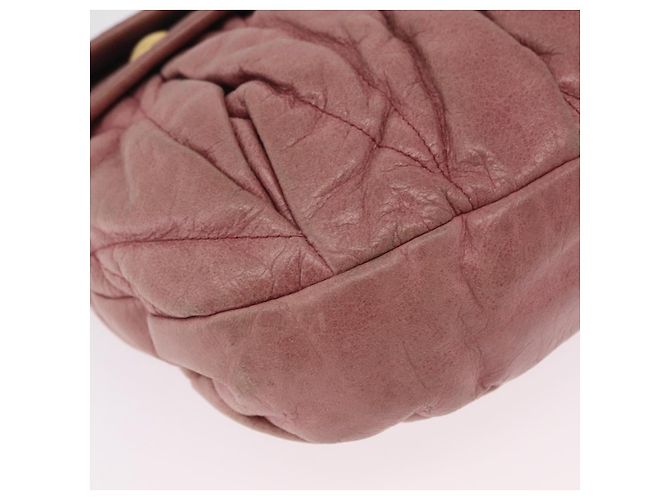 Bolso de mano Miu Miu de piel 2way Pink Gold Auth 167711A Rosa Dorado - vista 17