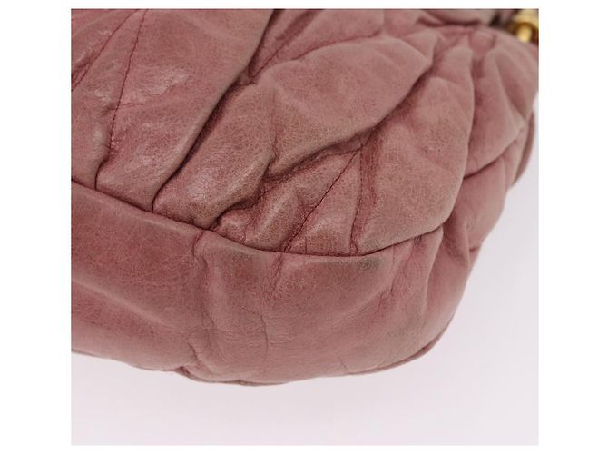 Bolso de mano Miu Miu de piel 2way Pink Gold Auth 167711A Rosa Dorado - vista 20