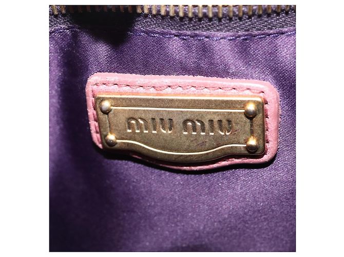 Bolso de mano Miu Miu de piel 2way Pink Gold Auth 167711A Rosa Dorado - vista 26