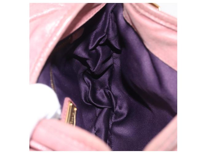 Bolso de mano Miu Miu de piel 2way Pink Gold Auth 167711A Rosa Dorado - vista 27