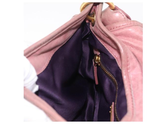 Bolso de mano Miu Miu de piel 2way Pink Gold Auth 167711A Rosa Dorado - vista 28