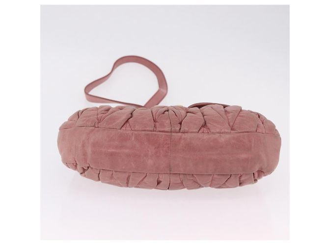 Bolso de mano Miu Miu de piel 2way Pink Gold Auth 167711A Rosa Dorado - vista 6