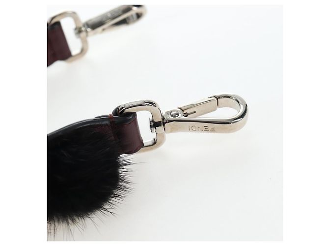 Bandoulière en fourrure FENDI 15'' Bordeaux Argent Auth BA16008M Argenté - vue 10