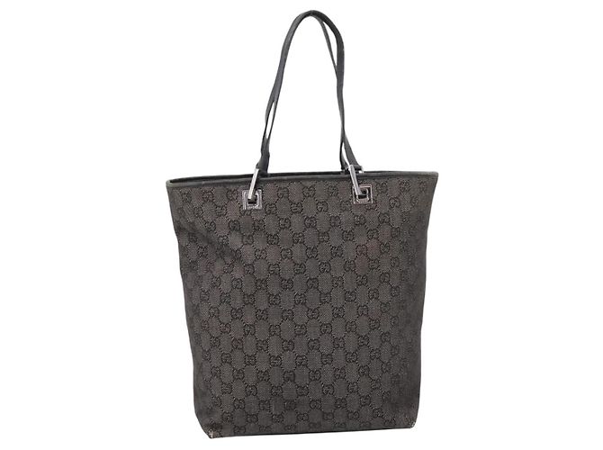 GUCCI GG Canvas Tote Bag Gray Silver 31243 Auth 206920 Braun Silber - Ansicht 13