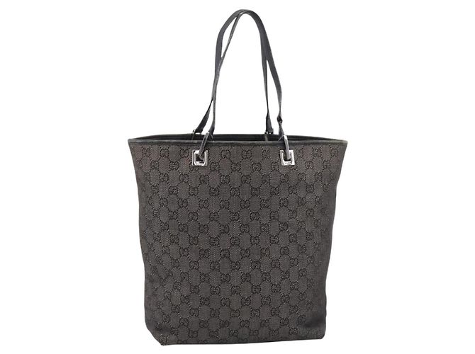 GUCCI GG Canvas Tote Bag Gray Silver 31243 Auth 206920 Braun Silber - Ansicht 2