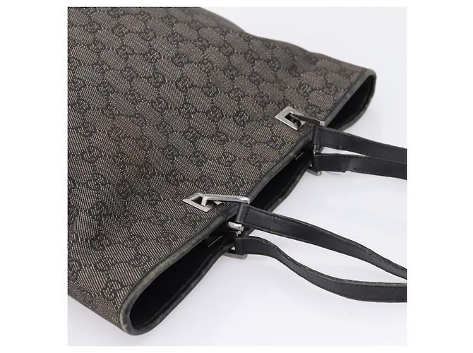 GUCCI GG Canvas Tote Bag Gray Silver 31243 Auth 206920 Braun Silber - Ansicht 6