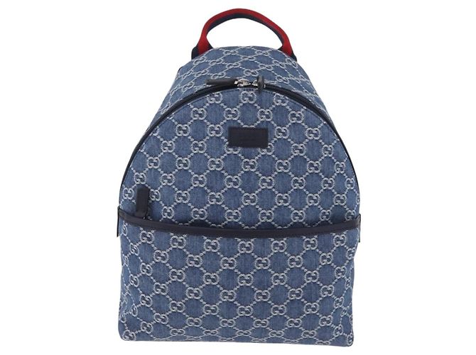 Zaino GUCCI Denim Blue Silver 782708 Auth mr2942V Argento - vista 13