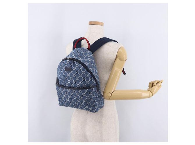 Zaino GUCCI Denim Blue Silver 782708 Auth mr2942V Argento - vista 28