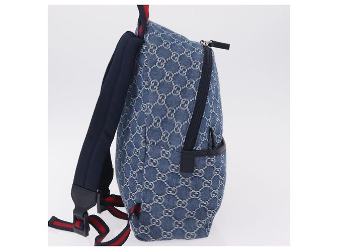 Zaino GUCCI Denim Blue Silver 782708 Auth mr2942V Argento - vista 4