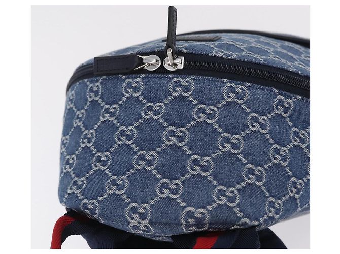 Zaino GUCCI Denim Blue Silver 782708 Auth mr2942V Argento - vista 6