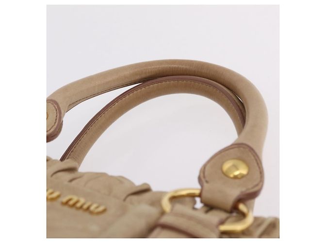 Miu Miu Handtasche Leder 2way Beige Gold Auth 167721M Golden - Ansicht 15