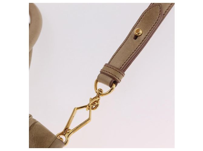 Miu Miu Handtasche Leder 2way Beige Gold Auth 167721M Golden - Ansicht 17