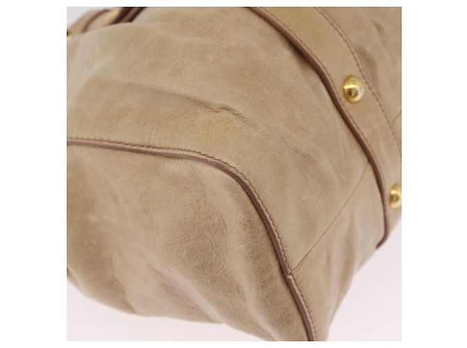 Miu Miu Handtasche Leder 2way Beige Gold Auth 167721M Golden - Ansicht 18
