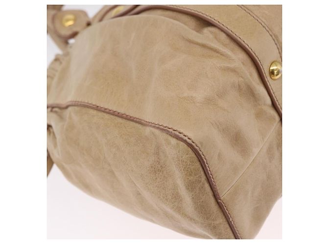 Miu Miu Handtasche Leder 2way Beige Gold Auth 167721M Golden - Ansicht 20