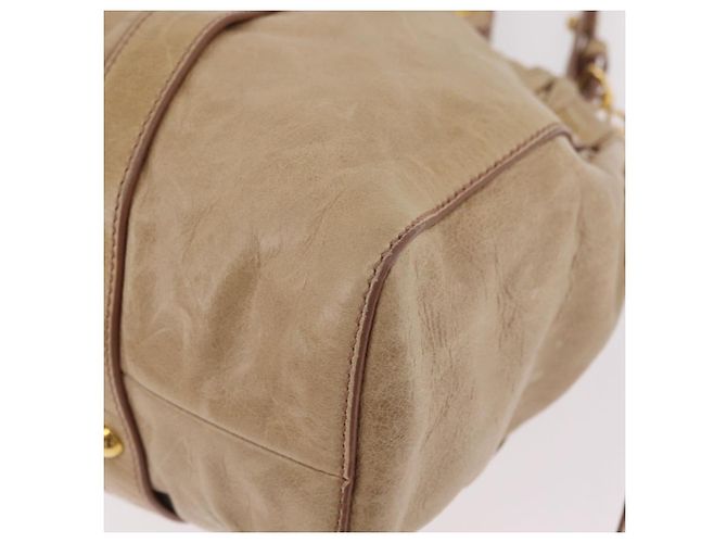 Miu Miu Handtasche Leder 2way Beige Gold Auth 167721M Golden - Ansicht 21