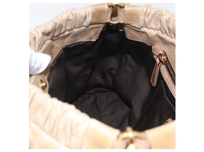 Miu Miu Handtasche Leder 2way Beige Gold Auth 167721M Golden - Ansicht 26