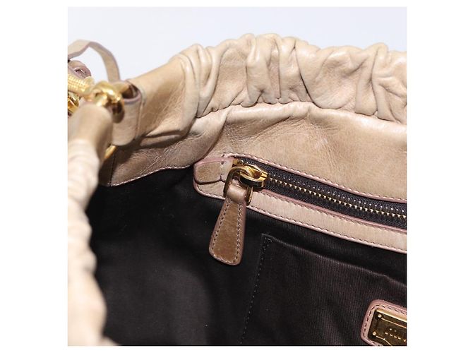 Miu Miu Handtasche Leder 2way Beige Gold Auth 167721M Golden - Ansicht 27