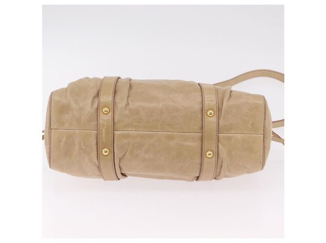 Miu Miu Handtasche Leder 2way Beige Gold Auth 167721M Golden - Ansicht 6