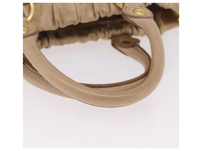 Miu Miu Handtasche Leder 2way Beige Gold Auth 167721M Golden - Ansicht 7