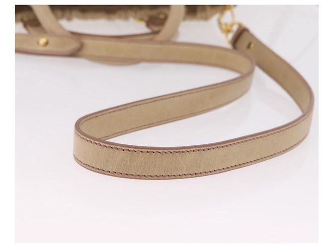 Miu Miu Handtasche Leder 2way Beige Gold Auth 167721M Golden - Ansicht 8