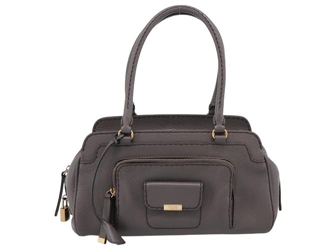 TOD'S Schultertasche aus Leder Grau Gold Authentisch 207410A Braun Golden - Ansicht 13