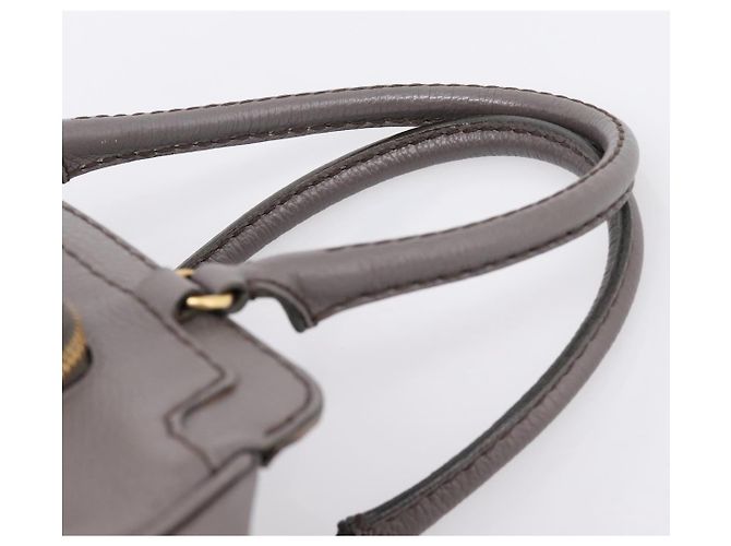 TOD'S Schultertasche aus Leder Grau Gold Authentisch 207410A Braun Golden - Ansicht 14