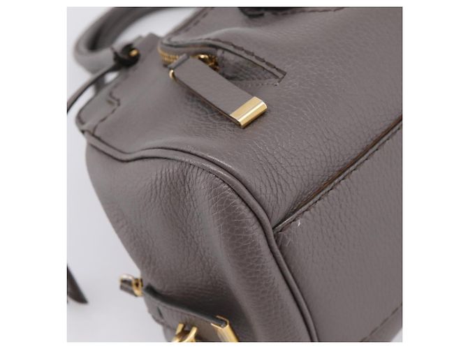 TOD'S Schultertasche aus Leder Grau Gold Authentisch 207410A Braun Golden - Ansicht 15