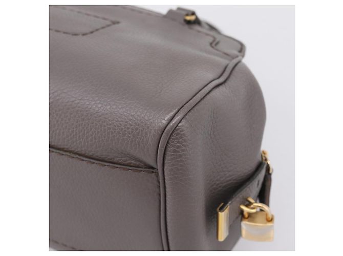 TOD'S Schultertasche aus Leder Grau Gold Authentisch 207410A Braun Golden - Ansicht 16