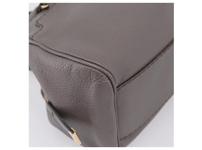 TOD'S Schultertasche aus Leder Grau Gold Authentisch 207410A Braun Golden - Ansicht 17