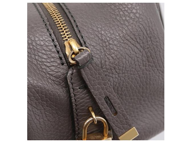 TOD'S Schultertasche aus Leder Grau Gold Authentisch 207410A Braun Golden - Ansicht 19