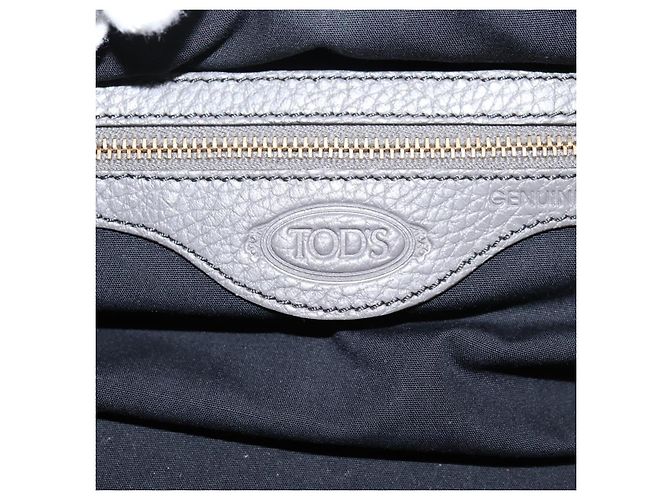 TOD'S Schultertasche aus Leder Grau Gold Authentisch 207410A Braun Golden - Ansicht 21