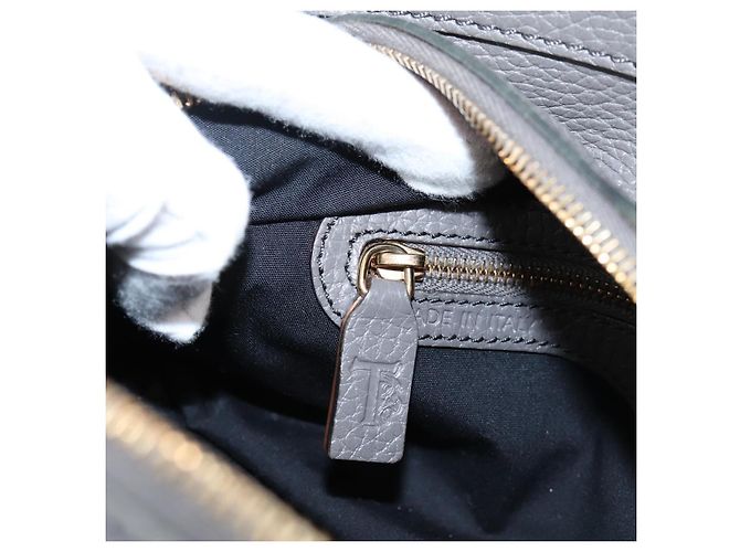 TOD'S Schultertasche aus Leder Grau Gold Authentisch 207410A Braun Golden - Ansicht 24