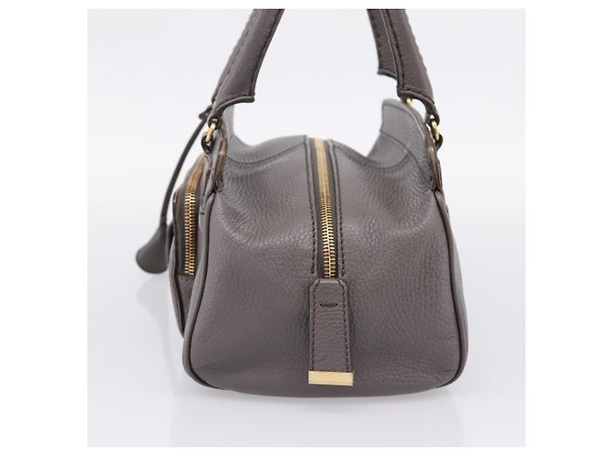 TOD'S Schultertasche aus Leder Grau Gold Authentisch 207410A Braun Golden - Ansicht 4