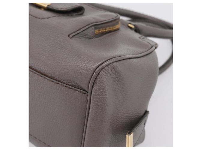 TOD'S Schultertasche aus Leder Grau Gold Authentisch 207410A Braun Golden - Ansicht 8