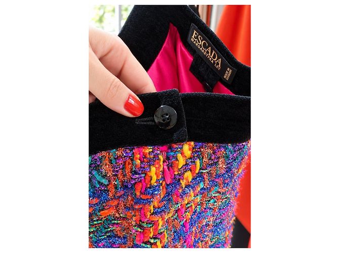 Escada Multicolour tweed skirt Black Multiple colors - view 10