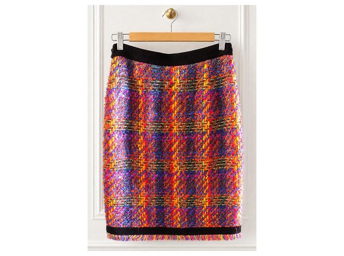 Escada Multicolour tweed skirt Black Multiple colors - view 8