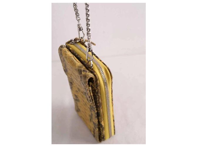 Autre Marque Cartera Sista Amarilla de Cuero Exótico Amarillo - vista 2