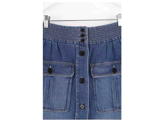 Minissaia Chloé de algodão azul - vista 2